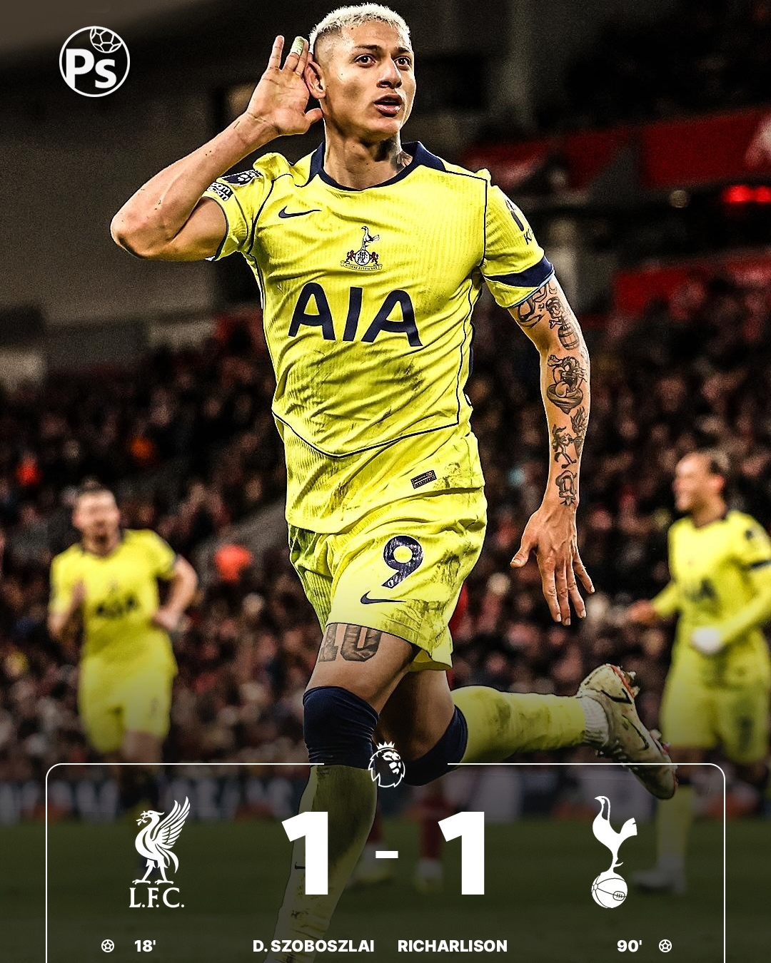 LIVERPOOL 1 – 1 TOTTENHAM