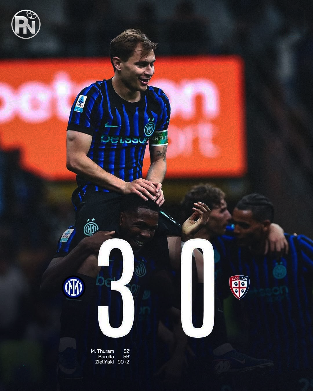 INTER MILAN 3 – 0 CAGLIARI